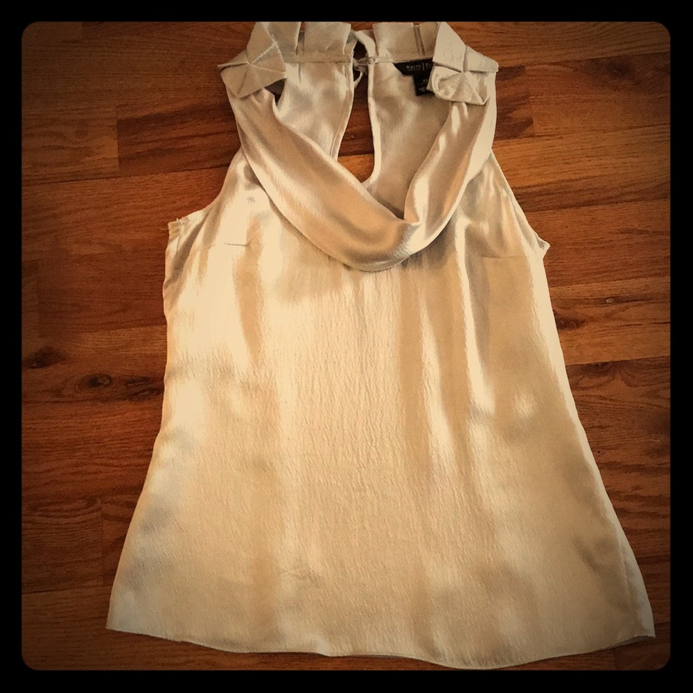 WHBM Elegant 100%Silk Champagne colored  Top XS